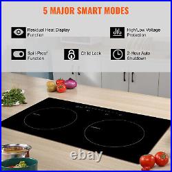 VEVOR 24in Electric Induction Cooktop 2 Burners 1800W Stove Top Touch Control