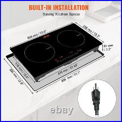 VEVOR 24in Electric Induction Cooktop 2 Burners 1800W Stove Top Touch Control