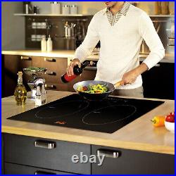 24 Inch 2 Burner Induction Cooktop – 1800W Built-In, Touch Control, Black Vitroceramic Glass, 9 Power Levels