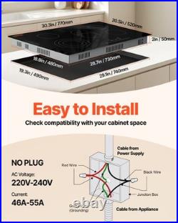 VEVOR 30 inch Built-in Electric Cooktop Radiant Ceramic Cooktop 5 Burners