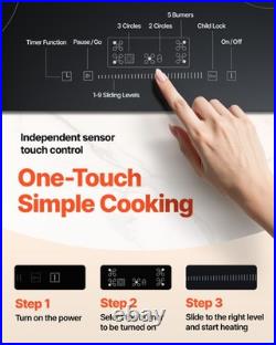 VEVOR 30 inch Built-in Electric Cooktop Radiant Ceramic Cooktop 5 Burners