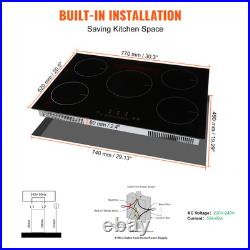 VEVOR 30 inch Electric Cooktop 5 Burners Ceramic Glass Stove Top Touch Control