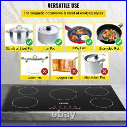 VEVOR 35in Induction Cooktop 5 Burner Ceramic Glass Stove Top Touch Control