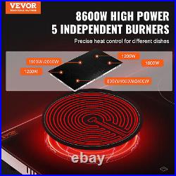 VEVOR 36 in Built-in Electric Cooktop Radiant Ceramic Cooktop 5 Burners