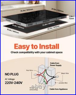 VEVOR 36 inch Built-in Electric Cooktop Radiant Ceramic Cooktop 5 Burners