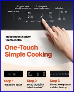 VEVOR 36 inch Built-in Electric Cooktop Radiant Ceramic Cooktop 5 Burners