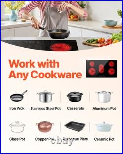 VEVOR 36 inch Built-in Electric Cooktop Radiant Ceramic Cooktop 5 Burners