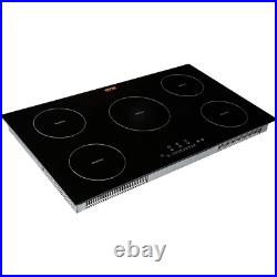 VEVOR 36 inch Electric Cooktop 5 Burners Ceramic Glass Stove Top Touch Control