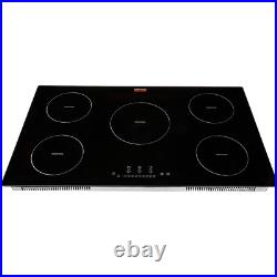 VEVOR 36 inch Electric Cooktop 5 Burners Ceramic Glass Stove Top Touch Control
