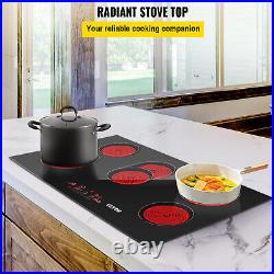 VEVOR 36in Electric Cooktop 5 Burner Ceramic Glass Stove Top Touch Control
