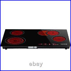 VEVOR Built-in Ceramic Cooktop 4 Burners Ceramic Glass Stove Top Touch Control