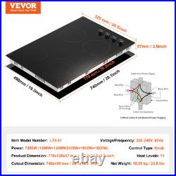 VEVOR Built-in Electric Cooktop Radiant Ceramic Cooktop 4 Burners 30.3x20.5 inch