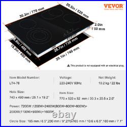VEVOR Built-in Electric Cooktop Radiant Ceramic Cooktop 4 Burners 30.3x20.5 inch