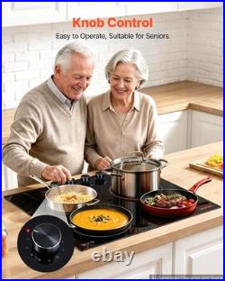 VEVOR Electric Cooktop 24inch 4 Burners Ceramic Stove Top 6000W 220V No Plug