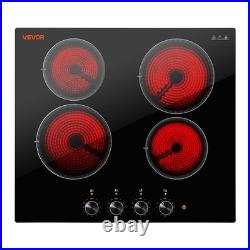 VEVOR Electric Cooktop 24inch 4 Burners Ceramic Stove Top 6000W 220V No Plug VEVOR Electric Cooktop 24inch 4 Burners Ceramic Stove Top 6000W 220V No Plug