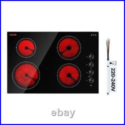 VEVOR Electric Cooktop 30inch 4 Burners Ceramic Stove Top 7200W 220V No Plug
