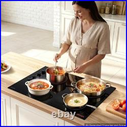 VEVOR Electric Cooktop 30inch 4 Burners Ceramic Stove Top 7200W 220V No Plug