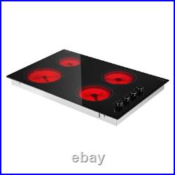 VEVOR Electric Cooktop 30inch 4 Burners Ceramic Stove Top 7200W 220V No Plug