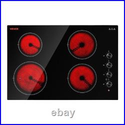 VEVOR Electric Cooktop 30inch 4 Burners Ceramic Stove Top 7200W 220V No Plug