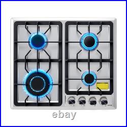 VEVOR Gas Cooktop 24 inch 4 Burners Built-in Gas Stove Top LPG/NG Convertible