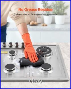 VEVOR Gas Cooktop 24 inch 4 Burners Built-in Gas Stove Top LPG/NG Convertible