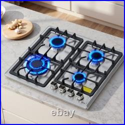 VEVOR Gas Cooktop 24 inch 4 Burners Built-in Gas Stove Top LPG/NG Convertible