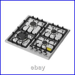 VEVOR Gas Cooktop 24 inch 4 Burners Built-in Gas Stove Top LPG/NG Convertible