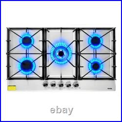 VEVOR Gas Cooktop 36 inch 5 Burners Built-in Gas Stove Top with SABAF Burner
