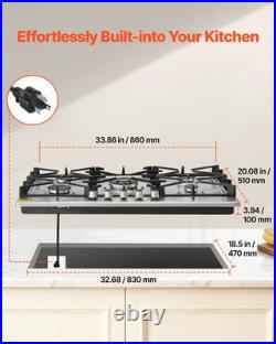 VEVOR Gas Cooktop 36 inch 5 Burners Built-in Gas Stove Top with SABAF Burner