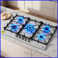 VEVOR Gas Cooktop 36 inch 5 Burners Built-in Gas Stove Top with SABAF Burner