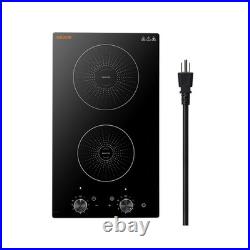 VEVOR Induction Cooktop 12inch 2 Burners Built-in Electric Stove 110V 1800W