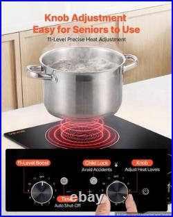 VEVOR Induction Cooktop 12inch 2 Burners Built-in Electric Stove 110V 1800W