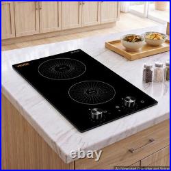 VEVOR Induction Cooktop 12inch 2 Burners Built-in Electric Stove 110V 1800W