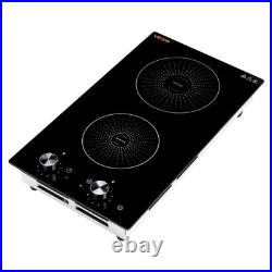 VEVOR Induction Cooktop 12inch 2 Burners Built-in Electric Stove 110V 1800W