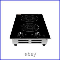 VEVOR Induction Cooktop 12inch 2 Burners Built-in Electric Stove 110V 1800W