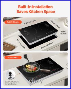VEVOR Induction Cooktop 24 2 Burner Electric Countertop Burner Touch Control