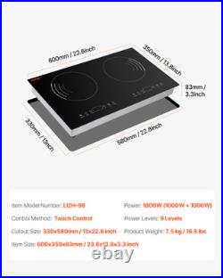 VEVOR Induction Cooktop 24 2 Burner Electric Countertop Burner Touch Control
