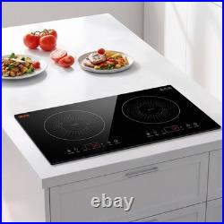 VEVOR Induction Cooktop 24inch 2 Burners Built-in Electric Stove 110V 1800W