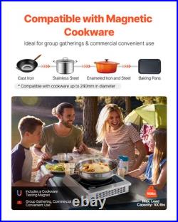 VEVOR Portable Commercial Induction Cooktop 1800W Countertop Burner 9Temp Levels