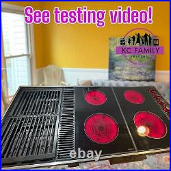 VIDEO! FREE SHIP! Jenn-Air Triple Electric Downdraft Glass Cooktop Grill Griddle