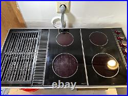 VIDEO! FREE SHIP! Jenn-Air Triple Electric Downdraft Glass Cooktop Grill Griddle