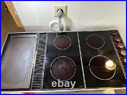 VIDEO! FREE SHIP! Jenn-Air Triple Electric Downdraft Glass Cooktop Grill Griddle