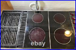 VIDEO! FREE SHIP! Jenn-Air Triple Electric Downdraft Glass Cooktop Grill Griddle