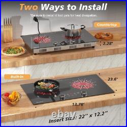 Versatile 24-Inch Electric Cooktop Two Burner Radiant Stove with Safety Lock