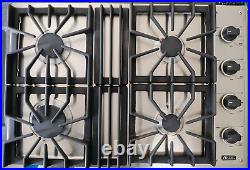 Viking 30 Natural Gas Cooktop 4 Burners Stainless VGSU101-4BSS TESTED