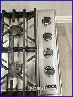 Viking 30 Natural Gas Cooktop 4 Burners Stainless VGSU1024BSS TESTED