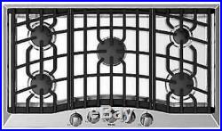 Viking 36 Inch 5 Sealed Burners Aluminum Flame Ports Gas Cooktop RVGC33615BSS