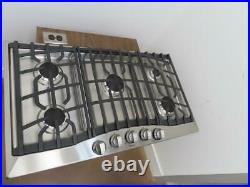 Viking 36 Inch 5 Sealed Burners Aluminum Flame Ports Gas Cooktop RVGC33615BSSLP