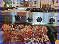 Viking Professional 48 Stainless Propane Gas 6 Burner & Griddle Brass Accents
