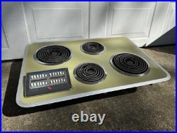 Vintage 1960s GE Mid Century Modern Countertop Cooktop Electric Stove Top